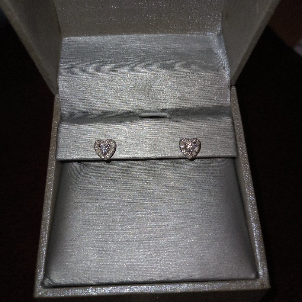 Zales heart shaped diamond earrings